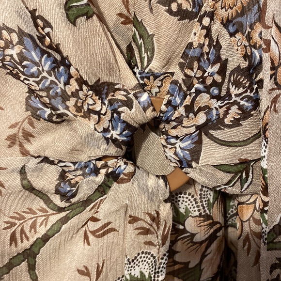 Pendleton 100% silk faux wrap floral dress semi shear shelves size 18 petite - Picture 5 of 11